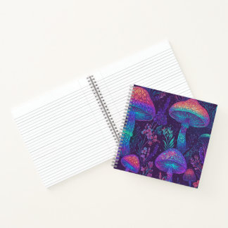 Mushroom Neon Forest Dreamscape Notebook