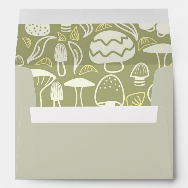 Mushroom Olive Green Envelope (Back (Bottom))