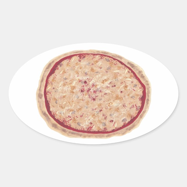 Mushroom Onion Cheese Pizza Painting Stickers (Front)
