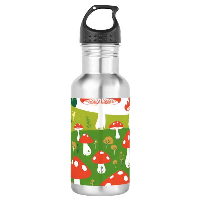 Mushroom Outdoor Adventure Lover Water Bottle  (Front)