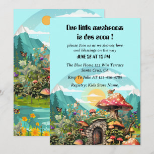 Mushroom Paradise magical baby shower Invitation