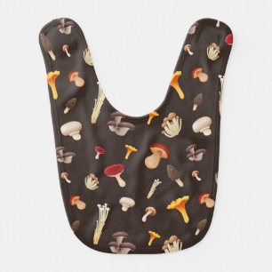 Mushroom pattern baby bib