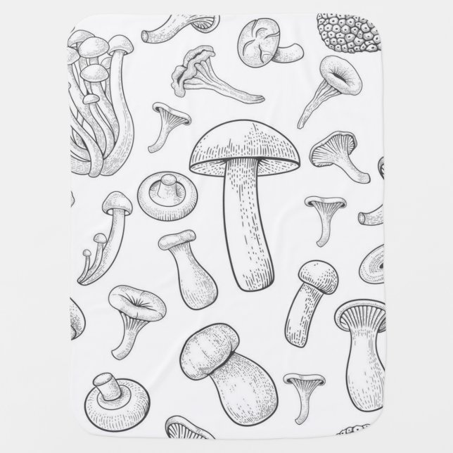 Mushroom pattern baby blanket (Front)