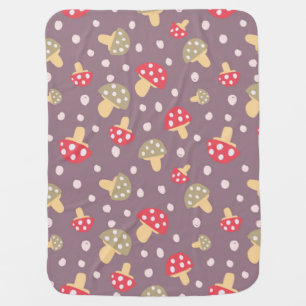 Mushroom pattern baby blanket