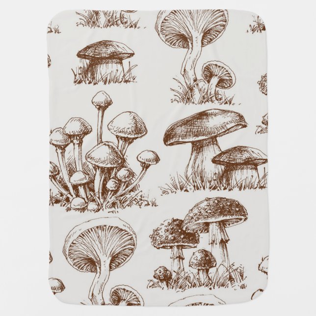 Mushroom pattern baby blanket (Front)