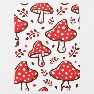 Mushroom pattern baby blanket