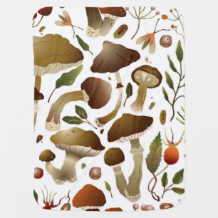 Mushroom pattern baby blanket