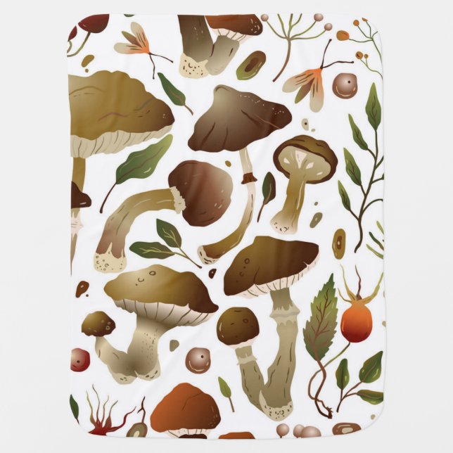 Mushroom pattern baby blanket (Front)