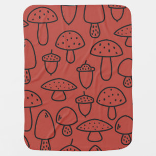 Mushroom pattern baby blanket