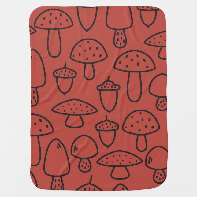 Mushroom pattern baby blanket (Front)