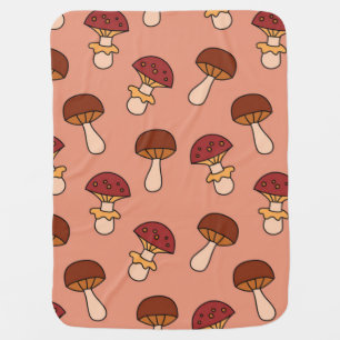 Mushroom pattern baby blanket