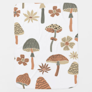 Mushroom pattern baby blanket