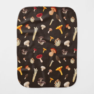 Mushroom pattern baby burp cloth