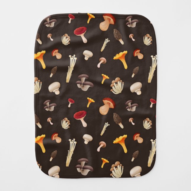 Mushroom pattern baby burp cloth (Front)