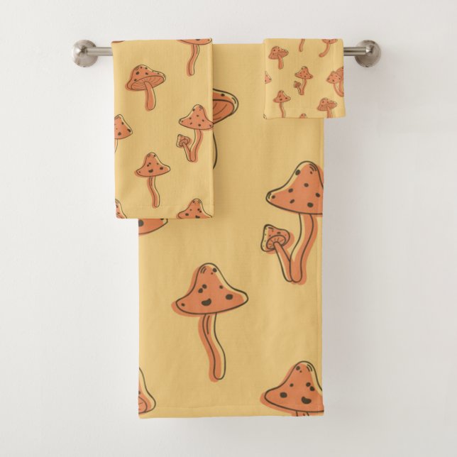 Mushroom pattern bath towel set (Insitu)