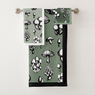 Mushroom Pattern Bath Towel Set