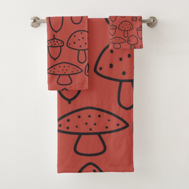 Mushroom pattern bath towel set (Insitu)