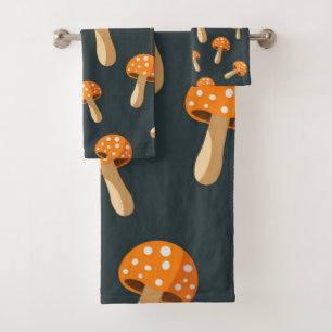 Mushroom pattern bath towel set