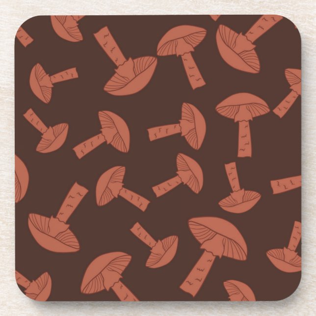 Mushroom pattern beverage coaster (Front)