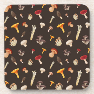Mushroom pattern beverage coaster