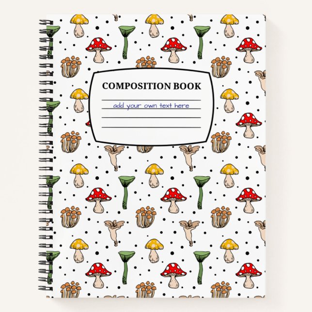 Mushroom Pattern Composition Notebook (Front)