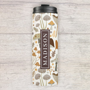 Mushroom Pattern Custom Name Template Thermal Tumbler
