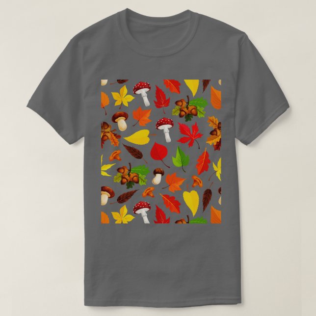 Mushroom Pattern Cute  Aesthetic Mycology Fungi Fo T-Shirt (Design Front)