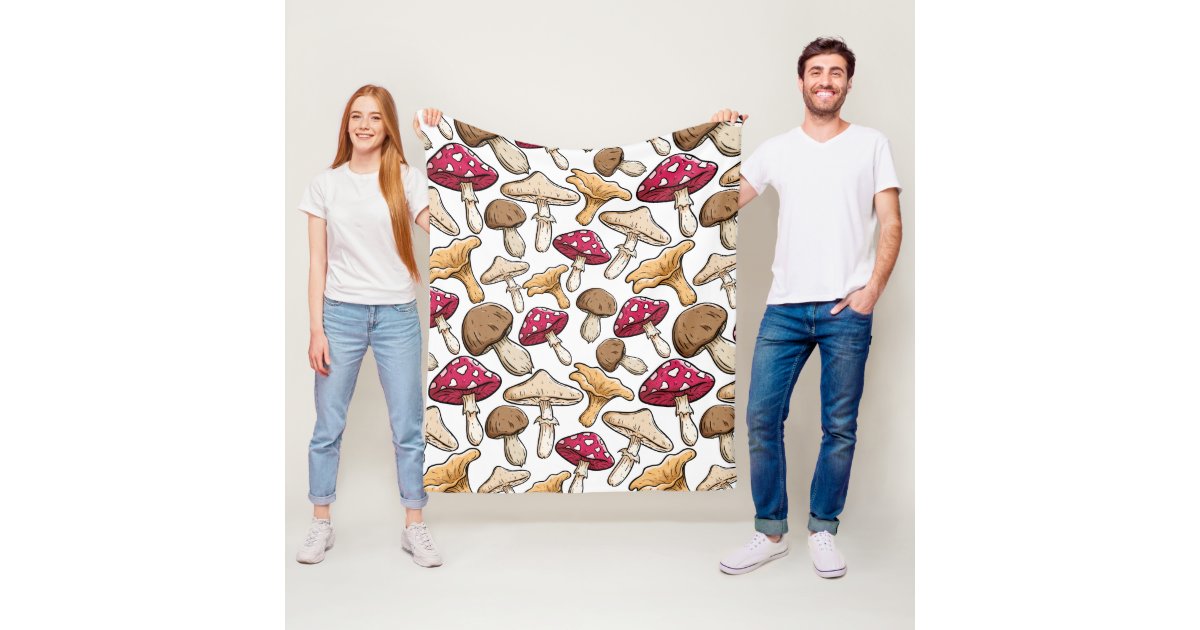 Mushroom Pattern fleece blankets
