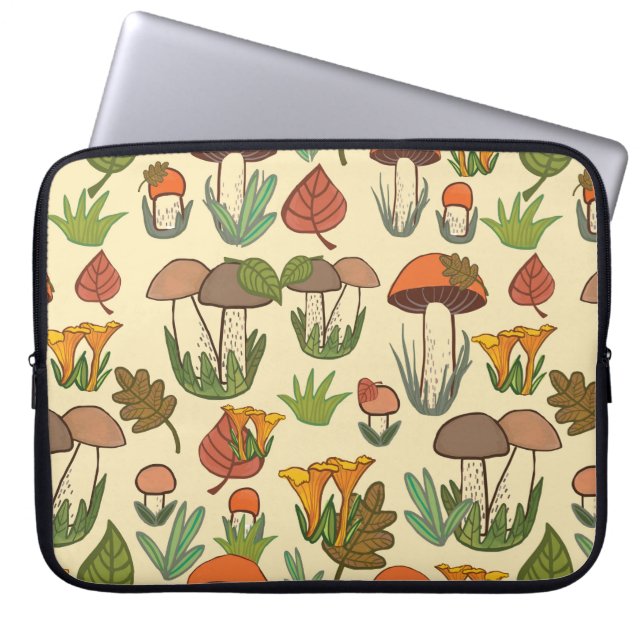 Mushroom pattern.  laptop sleeve (Front)