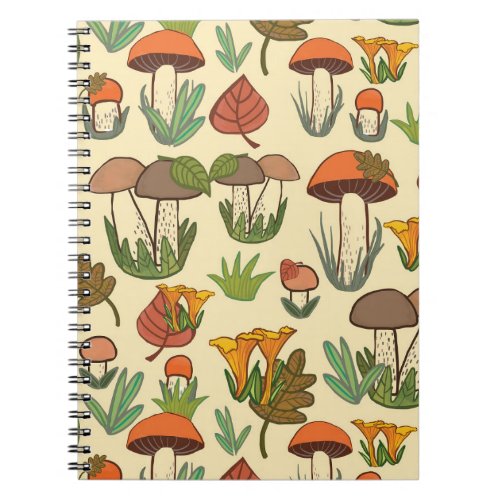 Mushroom Pattern Nature Inspired Notebook