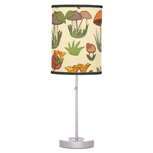 Mushroom Pattern Nature Inspired Table Lamp