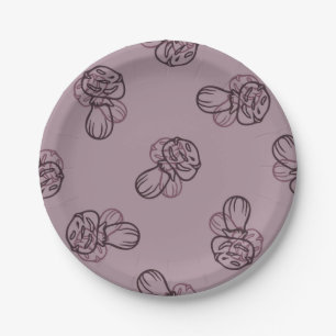Mushroom pattern paper plates