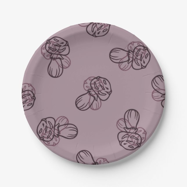 Mushroom pattern paper plates (Front)