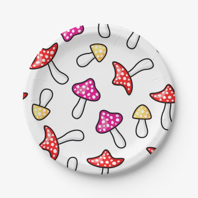Mushroom pattern paper plates (Front)