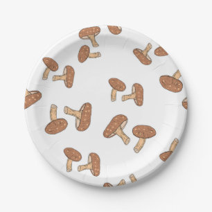 Mushroom pattern paper plates