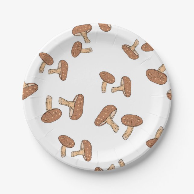 Mushroom pattern paper plates (Front)