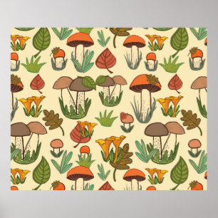 mushroom pattern. poster