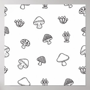 Mushroom pattern poster