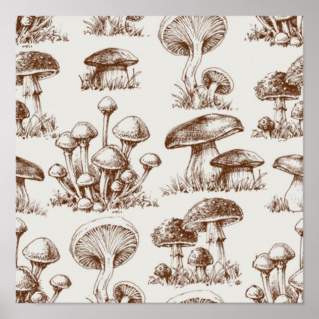Mushroom pattern poster (Front)