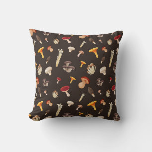 Mushroom pattern throw pillow