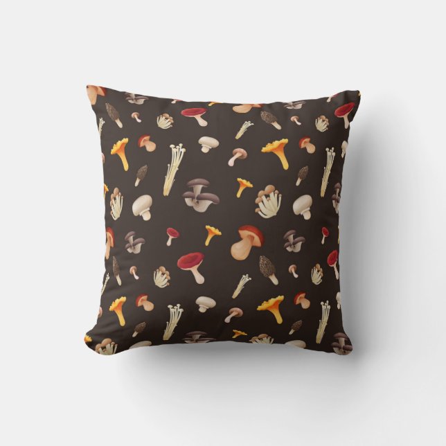 Mushroom pattern throw pillow (Front)