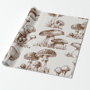 Mushroom pattern wrapping paper