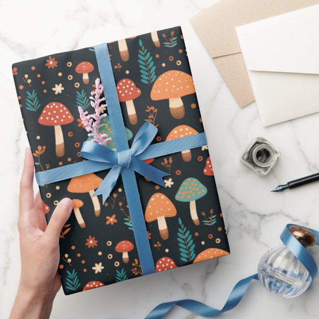Mushroom pattern wrapping paper (Gifting)