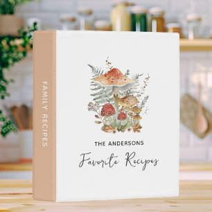 Mushroom Personalized Family Recipe Cookbook Mini Binder