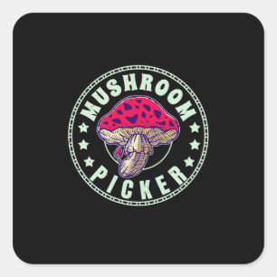 Mushroom Picker Square Sticker