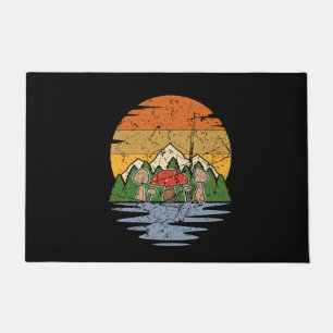 Mushroom Picking Retro Doormat