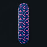 Mushroom pink and blue skateboard<br><div class="desc">A sporty and refined design for this skateboard,  simple but effective lines. The perfect gift for any skateboarder fan of extreme sports.</div>