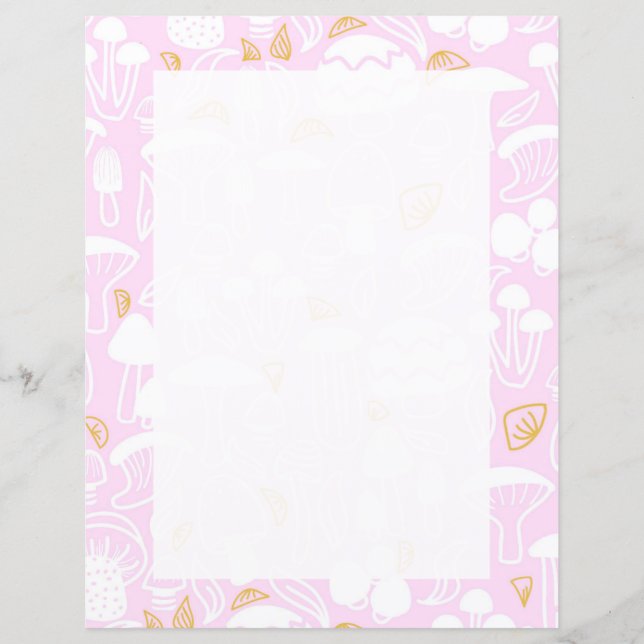 Mushroom Pink Stationery Paper (Front)