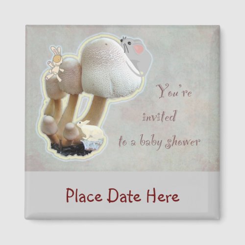 Mushroom Playground Baby Shower Invitation Magnet