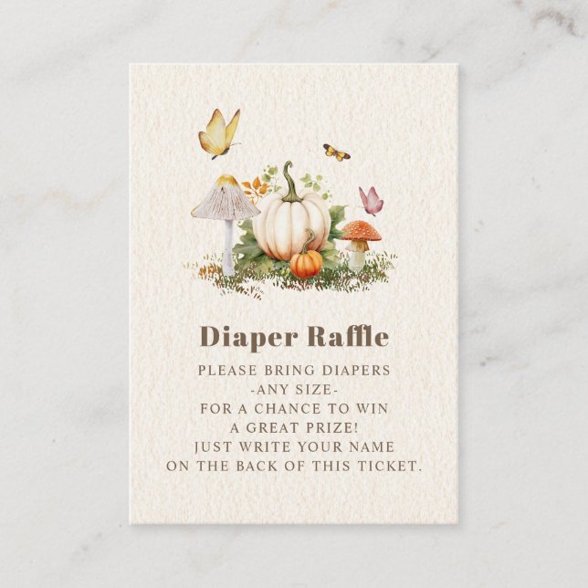 Mushroom Pumpkin Butterfly Books For Baby Shower Enclosure Card (Front)